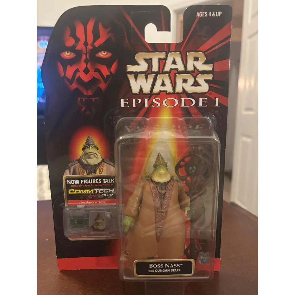 Star Wars Episode I‎ Boss Nass with Gungan Staff Action Figure CommTech Chip New